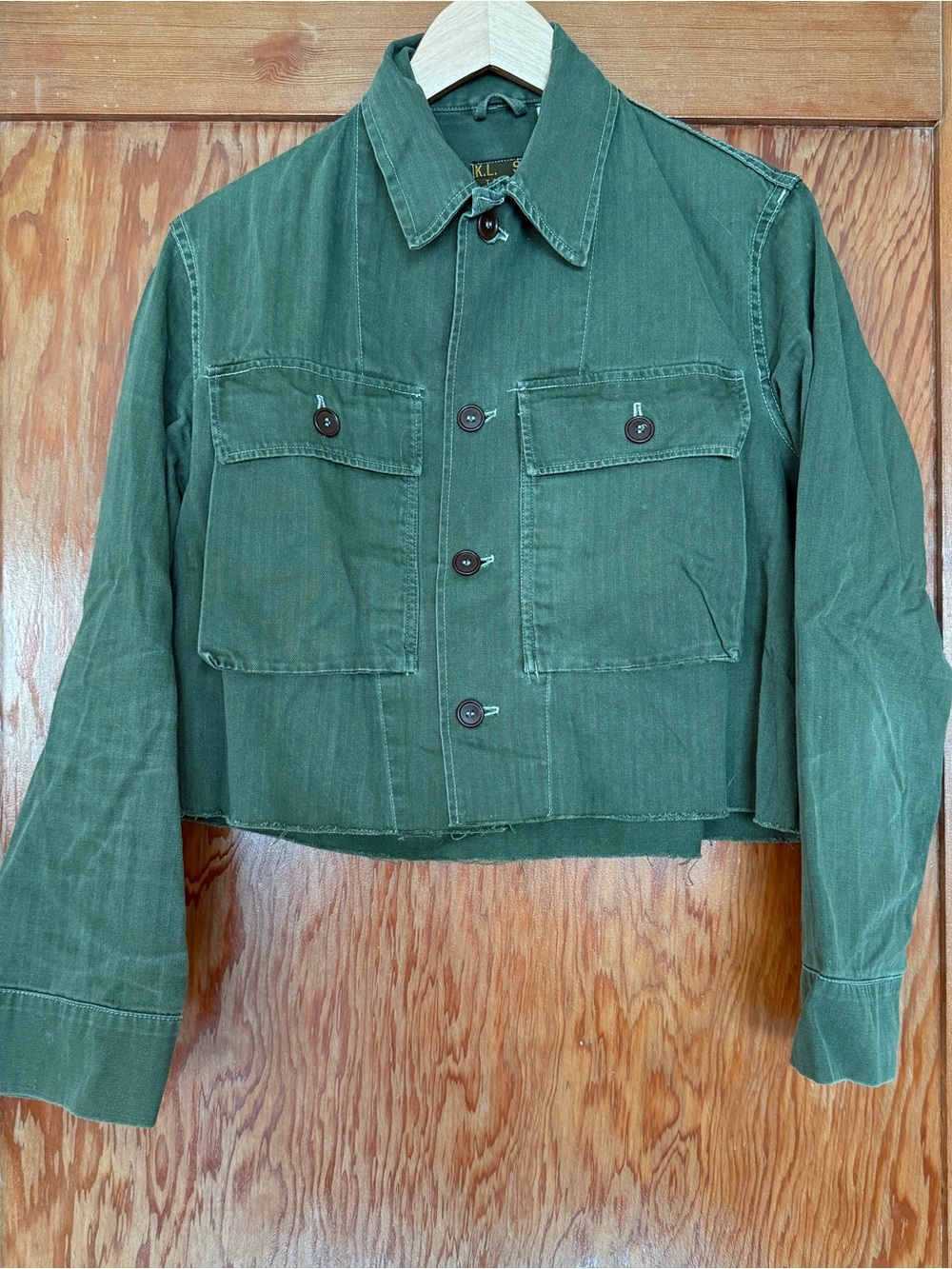 Vintage cropped HBT military army shirt jacket og 107.